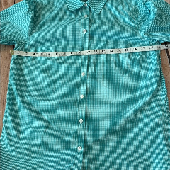 Talbots Woman’s Medium Petite Micro Gingham Button Down Shirt PM Office - Picture 6 of 8